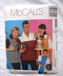 3405 HIM HER SS CONTRAST BOWLING SHIRTS PATTERN SM-LG, XL-XXXL